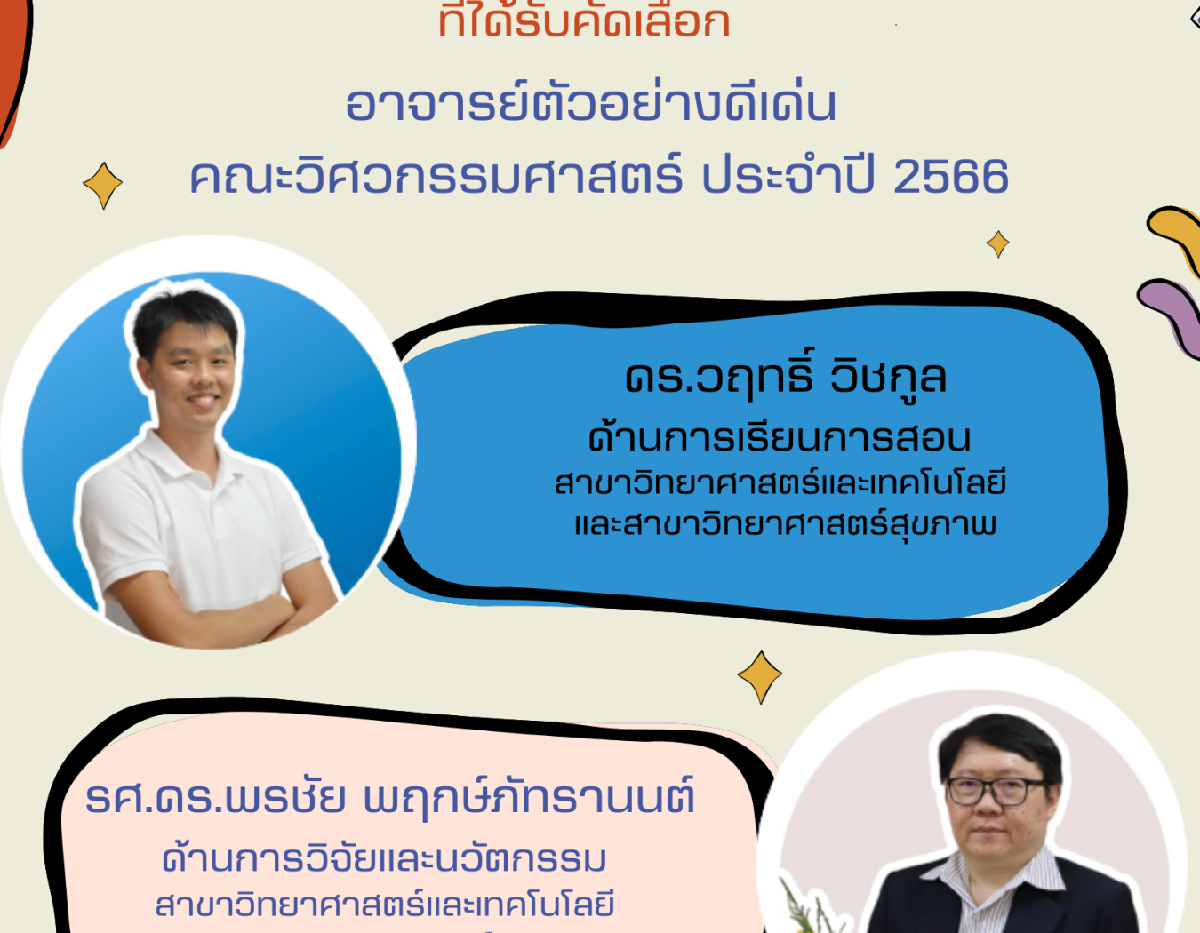 อาจารย์ตัวอย่างดีเด่น ระดับคณะวิศวกรรมศาสตร์ ประจำปี 2566