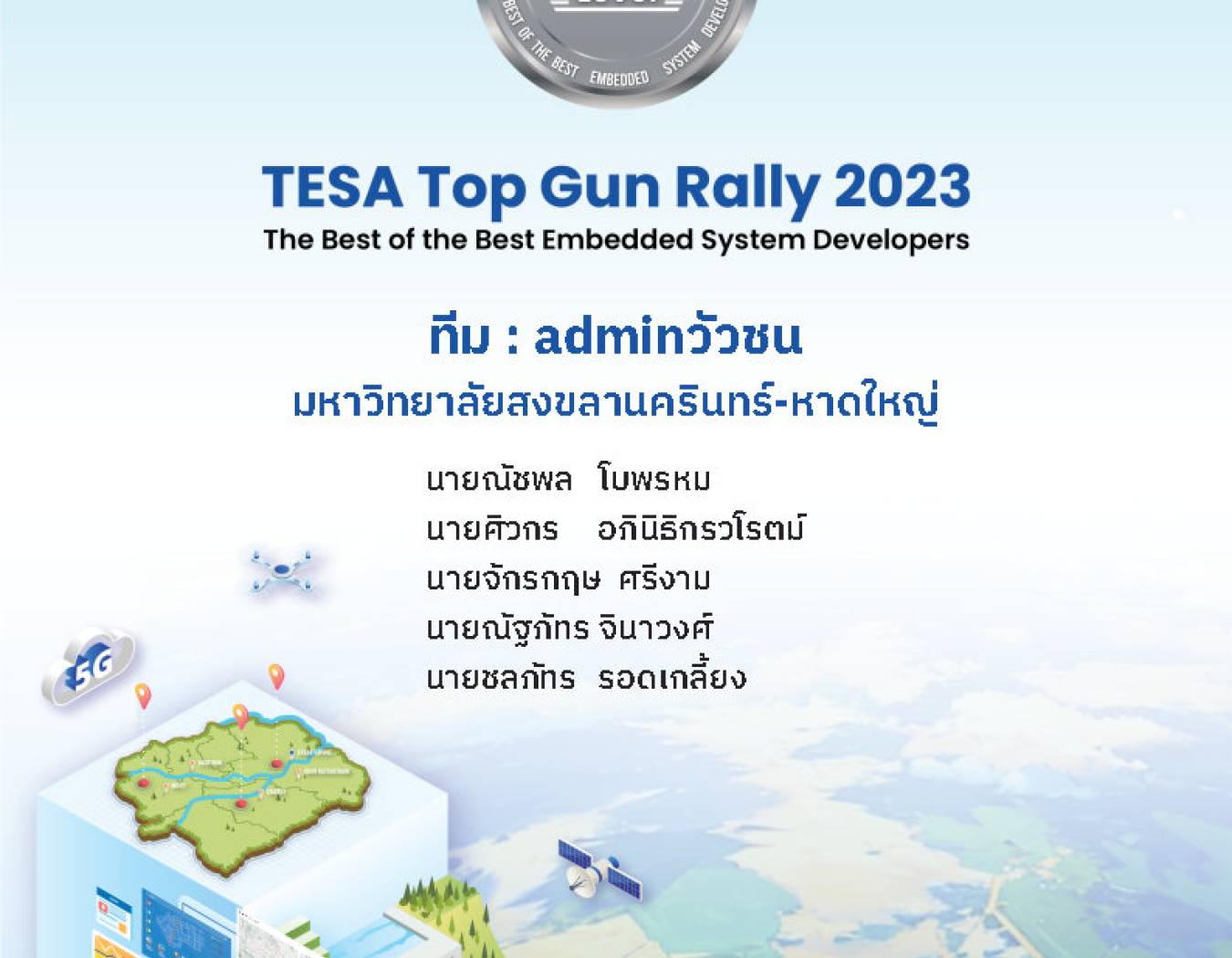 ไดัรับผลการประเมินในระดับ Silver จากการแข่งขัน TESA Top Gun Rally #17