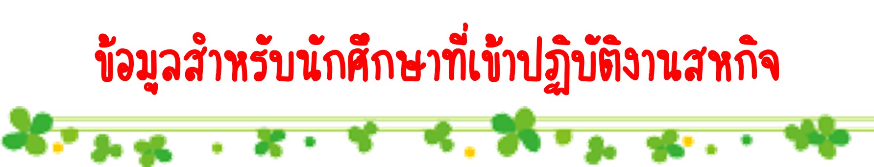 ข้อมูลสำหรับนักศึกษาสหกิจ