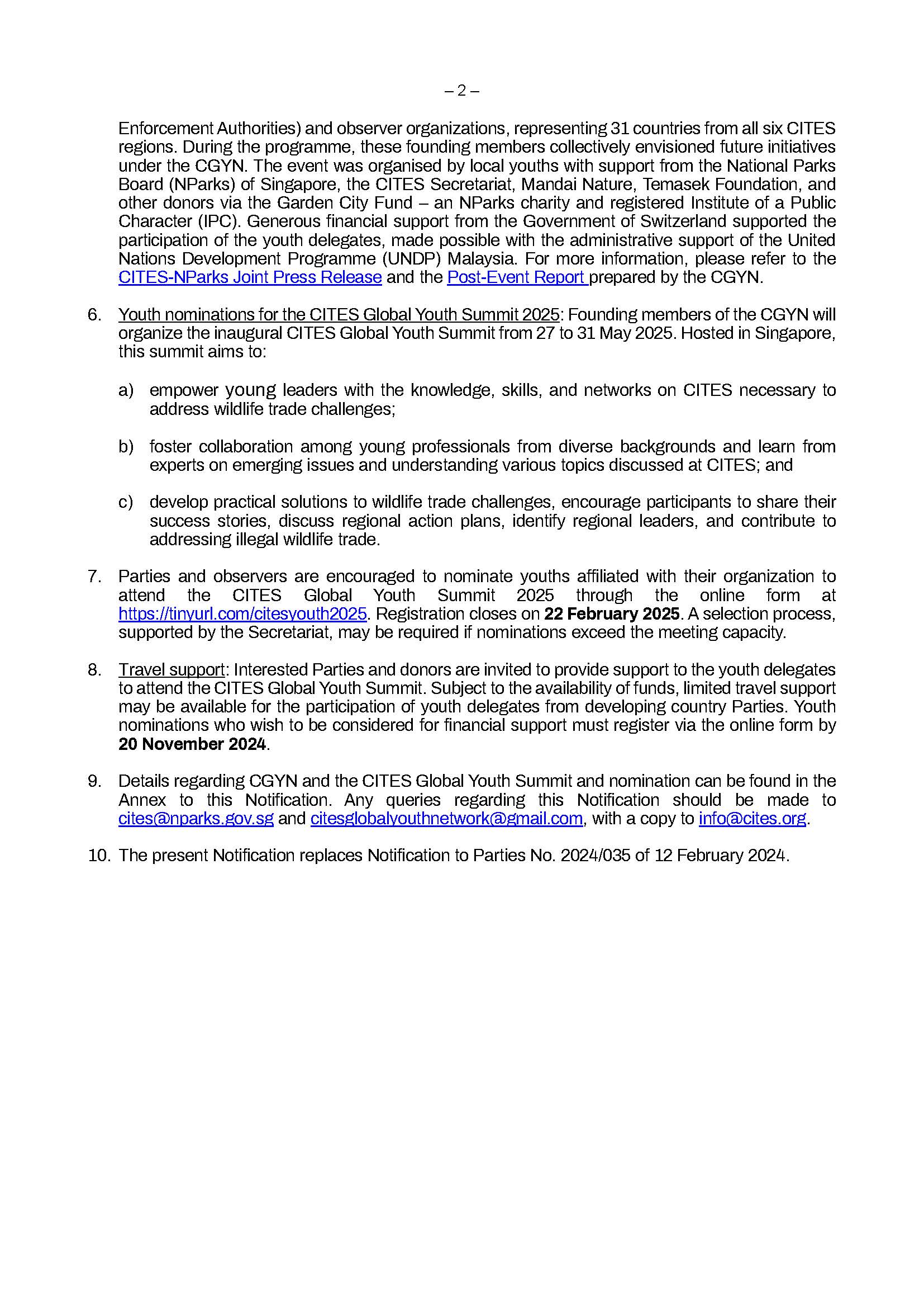 รายละเอียดโครงการ CITES Global Youth Page 2