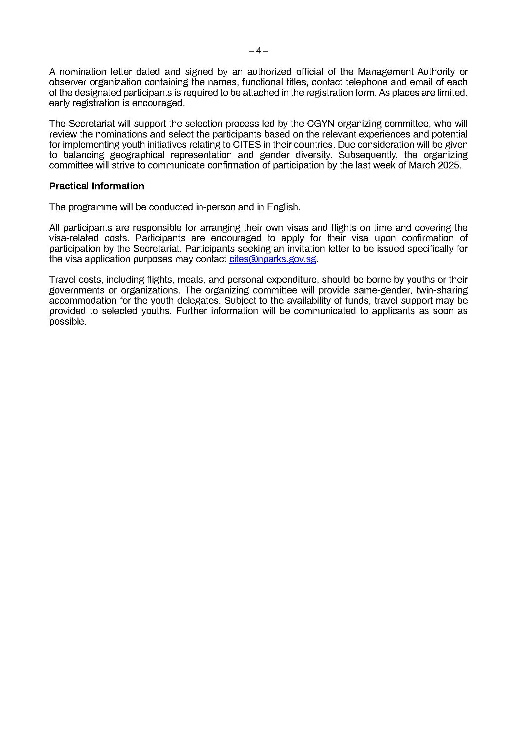 รายละเอียดโครงการ CITES Global Youth Page 4